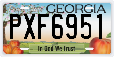 GA license plate PXF6951