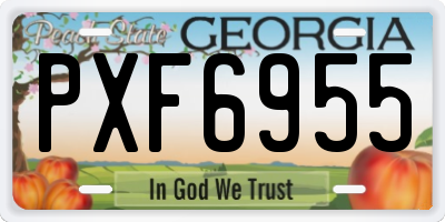 GA license plate PXF6955