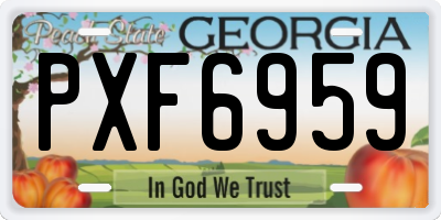 GA license plate PXF6959