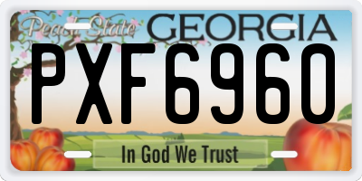 GA license plate PXF6960