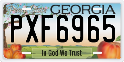 GA license plate PXF6965