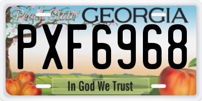 GA license plate PXF6968