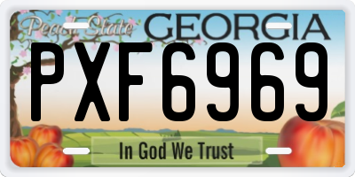 GA license plate PXF6969
