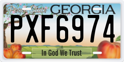 GA license plate PXF6974