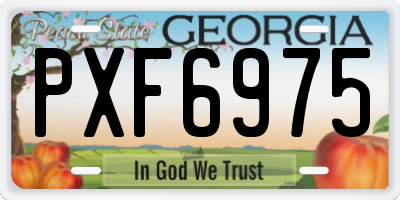 GA license plate PXF6975