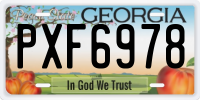 GA license plate PXF6978