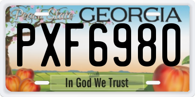 GA license plate PXF6980