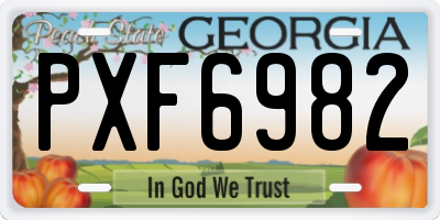 GA license plate PXF6982
