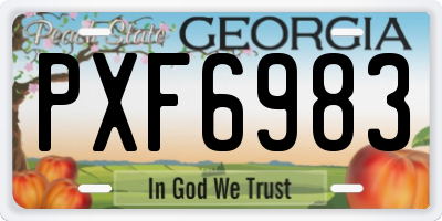 GA license plate PXF6983