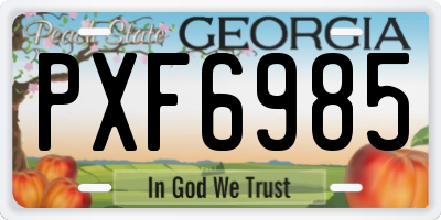 GA license plate PXF6985