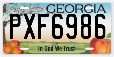 GA license plate PXF6986
