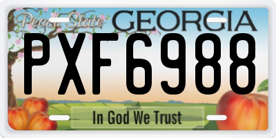GA license plate PXF6988