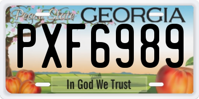 GA license plate PXF6989