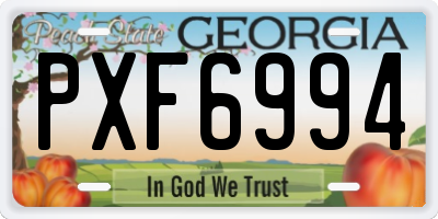GA license plate PXF6994
