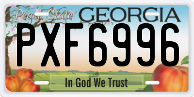 GA license plate PXF6996