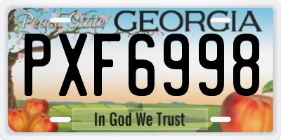 GA license plate PXF6998