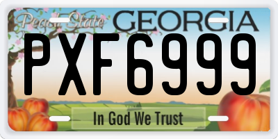GA license plate PXF6999