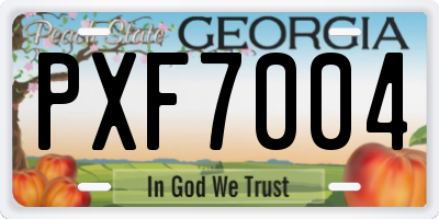 GA license plate PXF7004