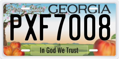 GA license plate PXF7008
