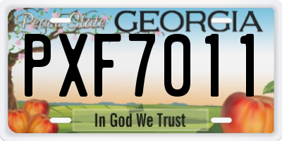 GA license plate PXF7011