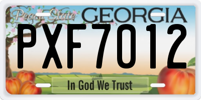 GA license plate PXF7012