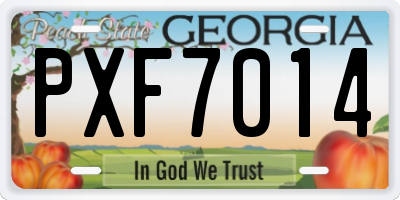 GA license plate PXF7014