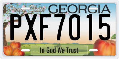 GA license plate PXF7015