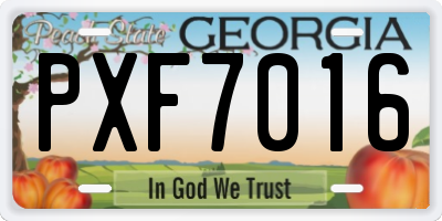 GA license plate PXF7016