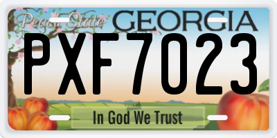 GA license plate PXF7023