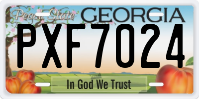 GA license plate PXF7024