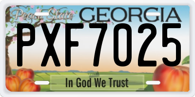 GA license plate PXF7025