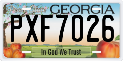 GA license plate PXF7026