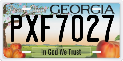 GA license plate PXF7027