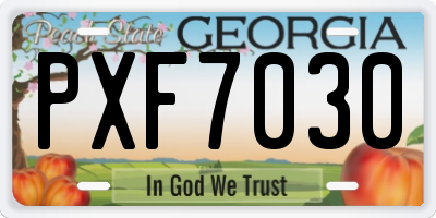 GA license plate PXF7030