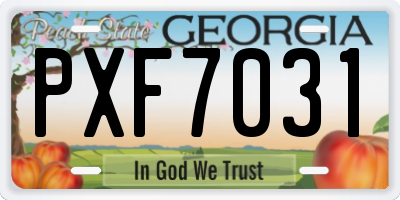 GA license plate PXF7031