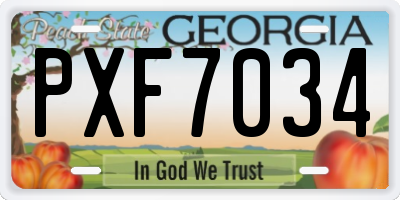 GA license plate PXF7034