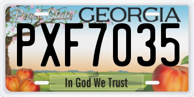 GA license plate PXF7035