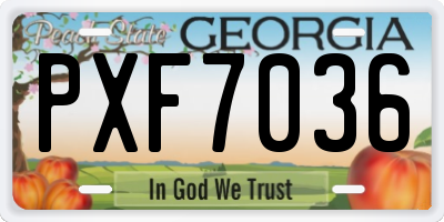 GA license plate PXF7036