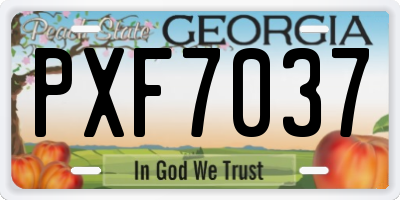 GA license plate PXF7037