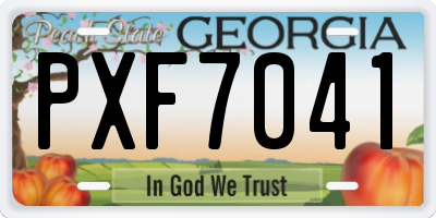 GA license plate PXF7041