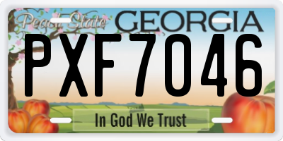 GA license plate PXF7046
