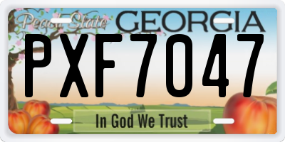 GA license plate PXF7047