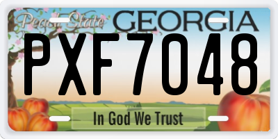 GA license plate PXF7048