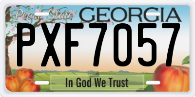 GA license plate PXF7057