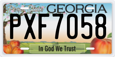 GA license plate PXF7058