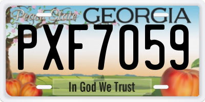 GA license plate PXF7059