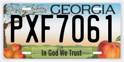 GA license plate PXF7061