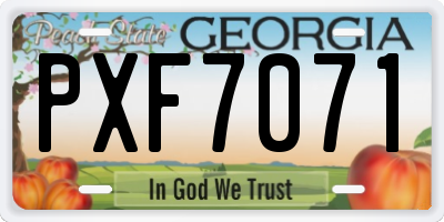 GA license plate PXF7071