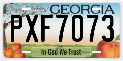 GA license plate PXF7073
