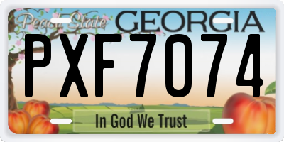 GA license plate PXF7074